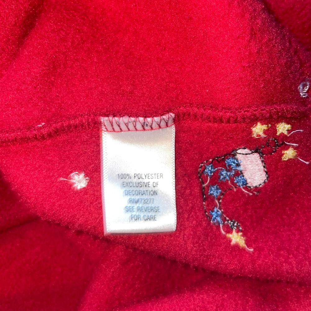Croft & Barrow Red Holiday Fleese Zip Up Sweatshirt with Stockings size medium - Picture 10 of 12